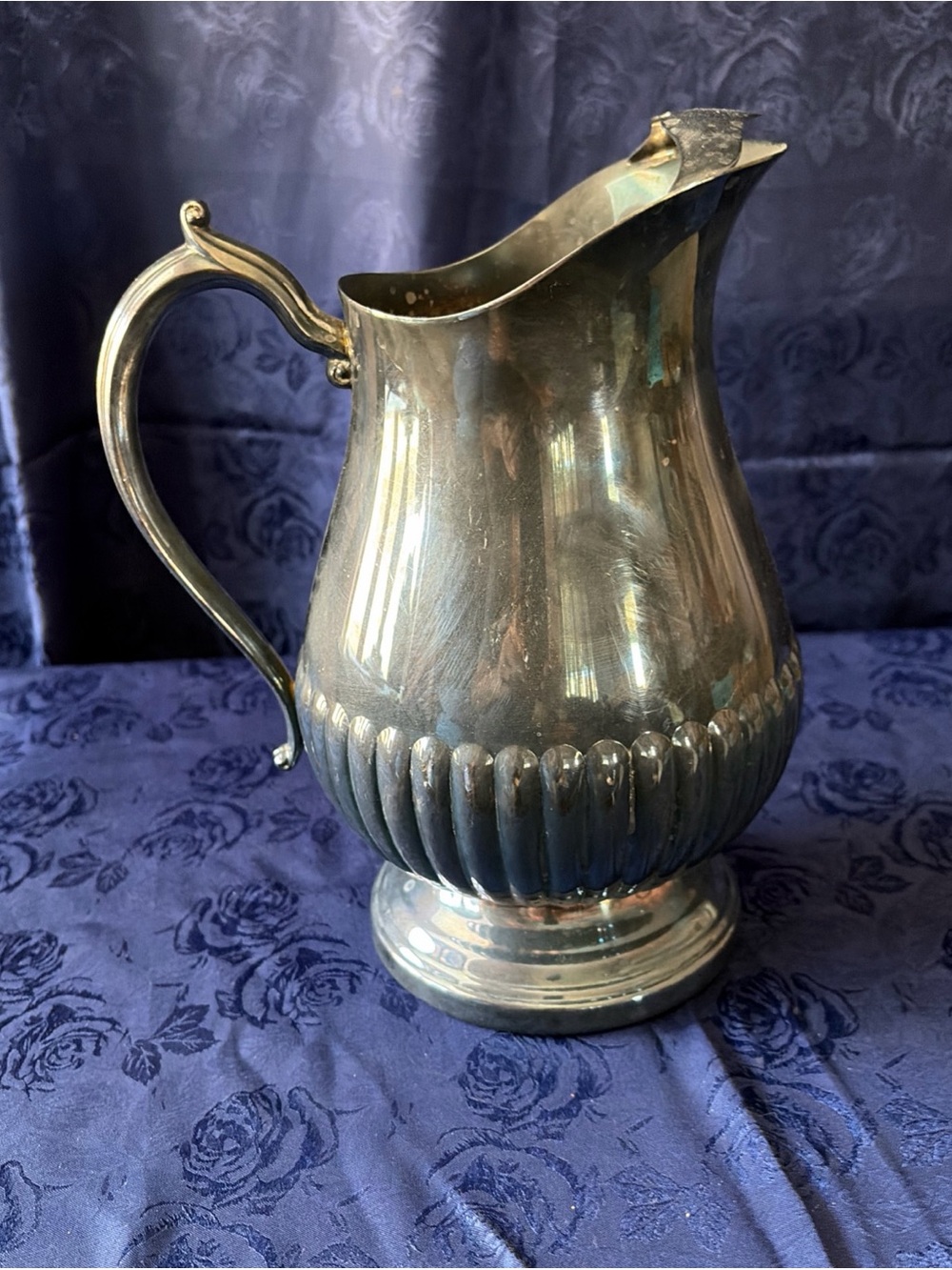 Mid Century Kent Silversmith Pitcher Footed Silver Plated Usa